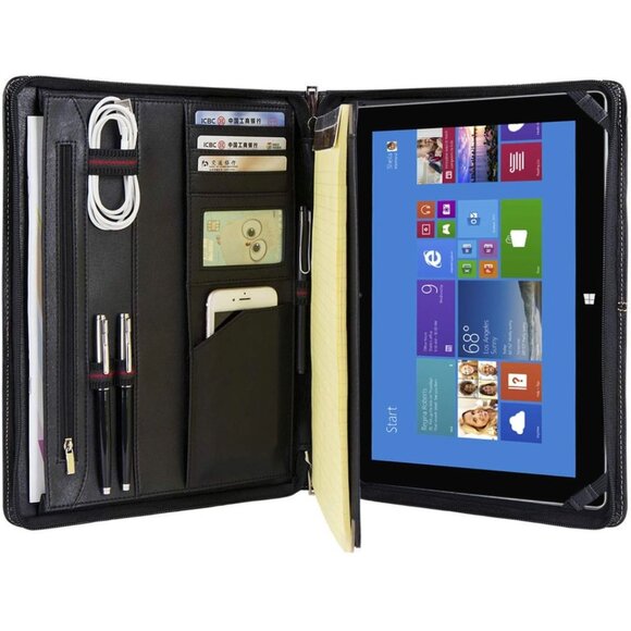 Leather Zip-Around Business Portfolio Ipad Holder - Picture 8 of 16